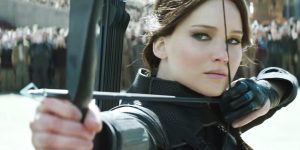 This will be the last time we'll see Katniss and her bow. (Jennifer Lawrence)
