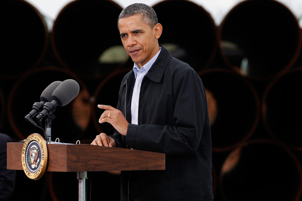 President Obama addresses Keystone Pipeline at southern site. 