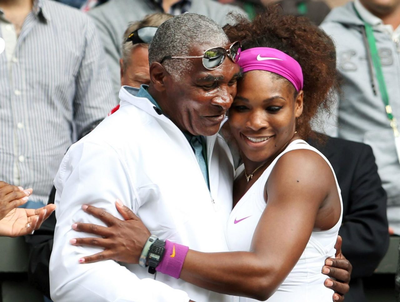 Serena Williams with her dad Richard Williams