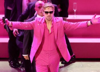 Ryan Gosling Shines at the 96th Annual Academy Awards With Sparkly Pink Splendor